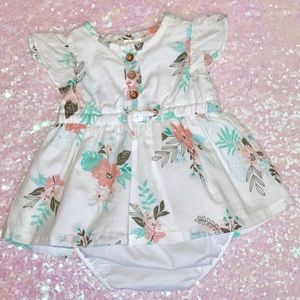 3 mth Floral flutter-sleeve dress $Firm